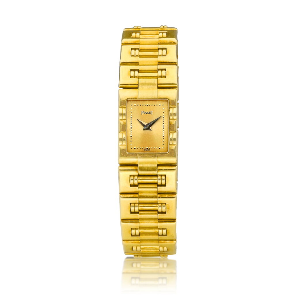 View full screen - View 1 of Lot 8807. Dancer, Reference 15217K81 | A yellow gold bracelet watch, Circa 1990 | 伯爵 | Dancer 型號15217K81 | 黃金鏈帶腕錶,約1990年製.