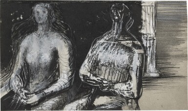 View full screen - View 1 of Lot 80. HENRY MOORE | TWO SEATED WOMEN.