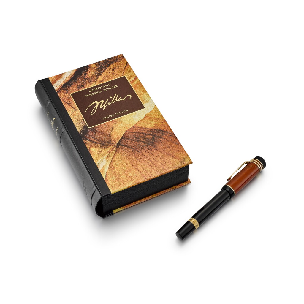 View full screen - View 1 of Lot 8122. Friedrich Schiller | A limited edition yellow gold and resin fountainpen, Circa 2000 | 萬寶龍 | Friedrich Schiller | 限量版黃金及樹脂墨水筆,約2000年製.