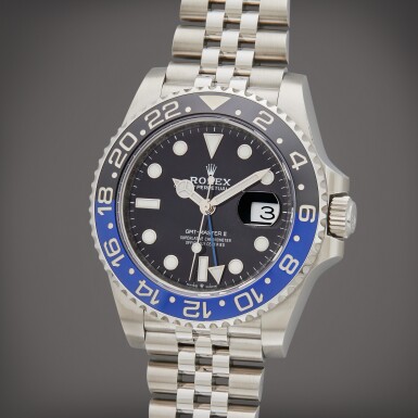 View full screen - View 1 of Lot 1. Reference 126710BLNR GMT-Master II 'Batgirl' | A stainless steel automatic dual time wristwatch with date and bracelet, Circa 2019.