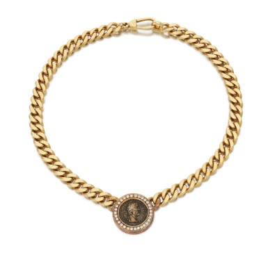 View full screen - View 1 of Lot 95. Coin necklace (Collana con moneta).