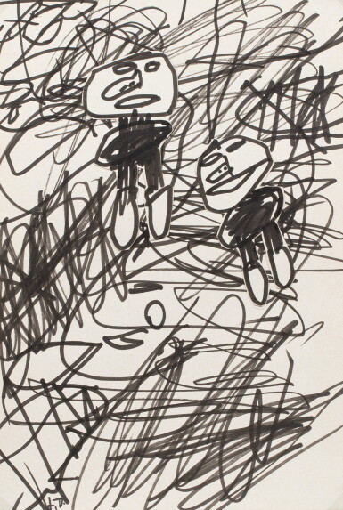 View full screen - View 1 of Lot 506. JEAN DUBUFFET | DESSIN N°14 POUR BONPIET BEAU NEUILLE.