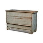 Fine Queen Anne Blue-Gray-Painted Pine One-Drawer Chest, Massachusetts, Circa 1750