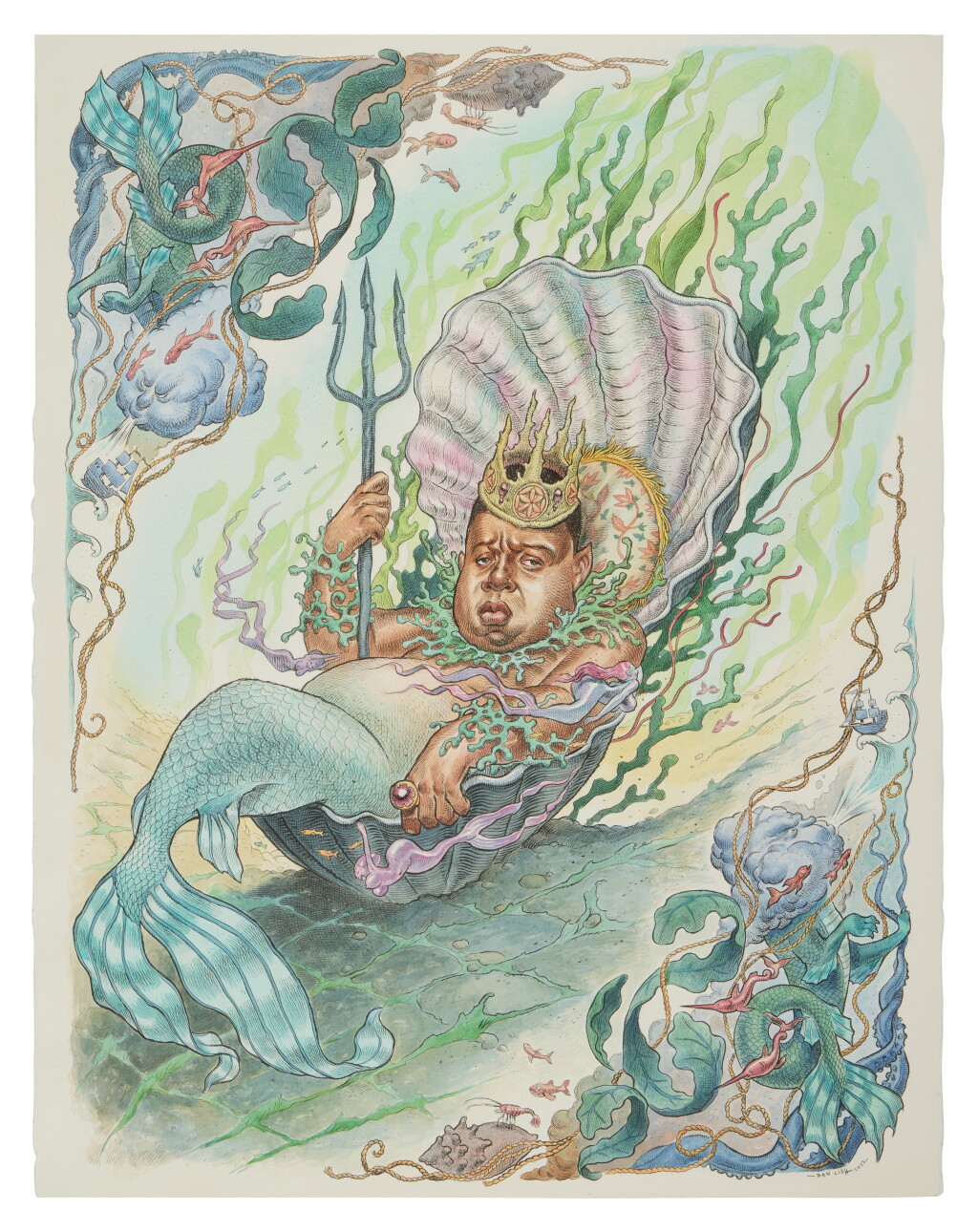 View full screen - View 1 of Lot 110. "Biggie" original watercolor illustration by Dan Lish, 2022.