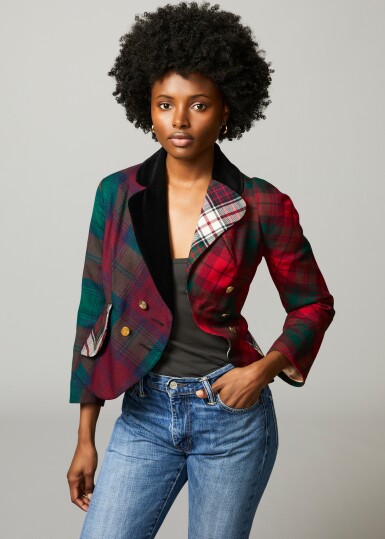 View full screen - View 1 of Lot 5. Gold Label, Asymmetrical Peplum Jacket in Shaped Scottish Wool, from the “Storm in a Tea Cup” collection, Autumn-Winter 1996.