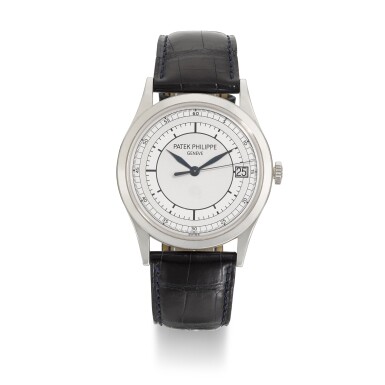 View full screen - View 1 of Lot 341. PATEK PHILIPPE | CALATRAVA, REF 5296G, WHITE GOLD WRISWATCH WITH DATE, CIRCA 2007.