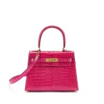 Rose Bonbon Shiny Porosus Crocodile Mini Kelly 20 I Gold Hardware, 1997
