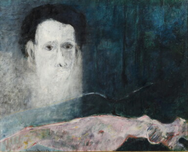 View full screen - View 1 of Lot 525. BERNARD DUFOUR | AUTOPORTRAIT NU ROSE.