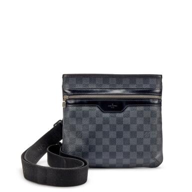 View full screen - View 1 of Lot 15. Gray Damier Graphite Coated Canvas Thomas Bag Silver Hardware, 2009.