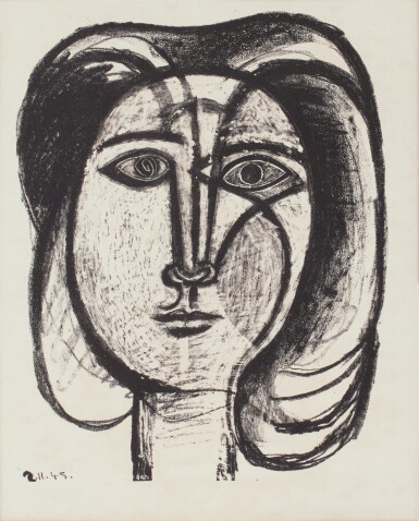 View full screen - View 1 of Lot 140. Tête de femme (Bloch 384; Mourlot 4).