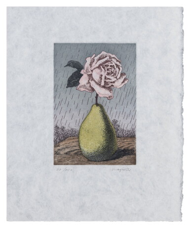 View full screen - View 1 of Lot 230. Les Moyens d'existence. 1969. In-8. En feuilles. Ex. avec double suite de l'eau-forte de Magritte.