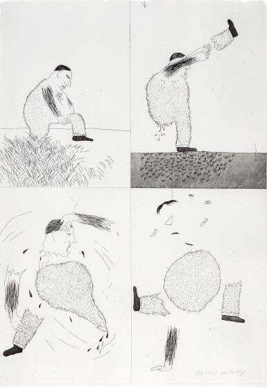 View full screen - View 1 of Lot 49. He Tore Himself in Two, from Six Fairy Tales from the Brothers Grimm.