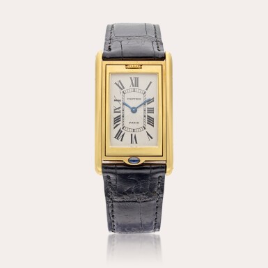 View full screen - View 1 of Lot 470. Tank Basculante | A yellow gold reversible wristwatch, Circa 1995.