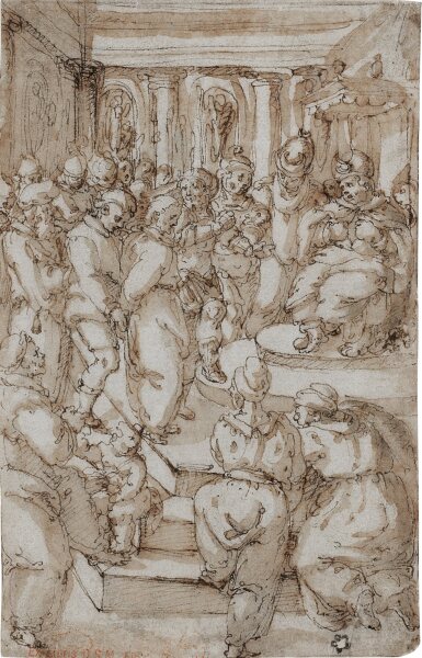 View full screen - View 1 of Lot 716. Christ brought before the High Priest.