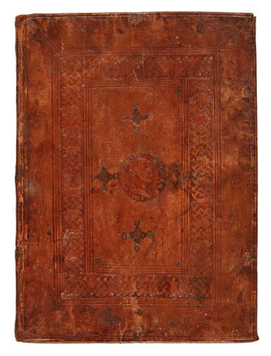 View full screen - View 1 of Lot 294. Tebaldeo, Opere, Venice, 1503, contemporary Italian classical medallion binding, brown morocco over wooden boards.
