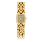 BULGARI | REF BJ 07 TRIKA, A YELLOW GOLD AND DIAMOND SET BRACELET WATCH CIRCA 1995