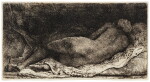 Nu féminin couché. Pointe-sèche, 1658.