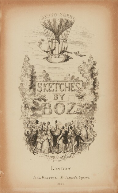 View full screen - View 1 of Lot 7. Dickens, Sketches by Boz, First and Second Series, 1836-1837, first edition.
