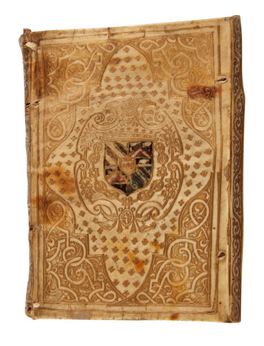 View full screen - View 1 of Lot 1183. Prudentius, Opera, Paris, 1562, contemporary vellum armorial binding for G.F. Madruzzo.