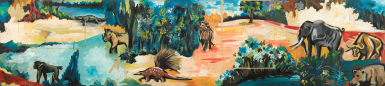 View full screen - View 1 of Lot 45. Animals in Procession (Mural for the Children's Library in Enugu).