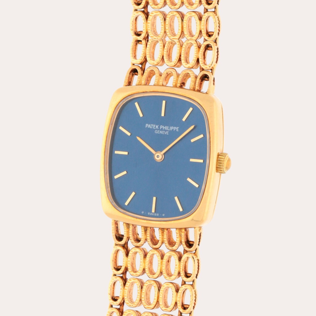View full screen - View 1 of Lot 296. Reference 4186/1J | A yellow gold bracelet watch | Circa 1973.
