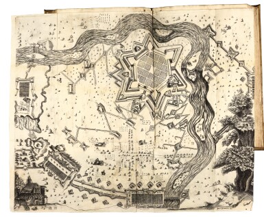 View full screen - View 1 of Lot 173. Floriani, Difesa et offesa delle piazze, Venice, 1654, folio, vellum .