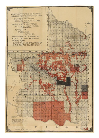 View full screen - View 1 of Lot 179. GIFFIN, ABIAL W. | Allotment Map of the Kiowa, Comanche and Apache Indian Reservation in Oklahoma. Butte, Oklahoma: Published by Giffin, Davis and Thrush, 1901.