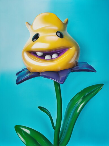 View full screen - View 1 of Lot 917. Cesar Piette 塞薩爾 · 皮耶特 | Yellow Purple Flower 黃紫色的花.