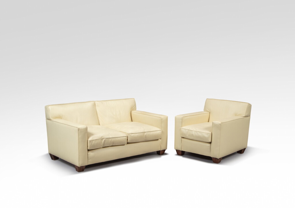 View full screen - View 1 of Lot 49. Confortable sofa and a armchair.