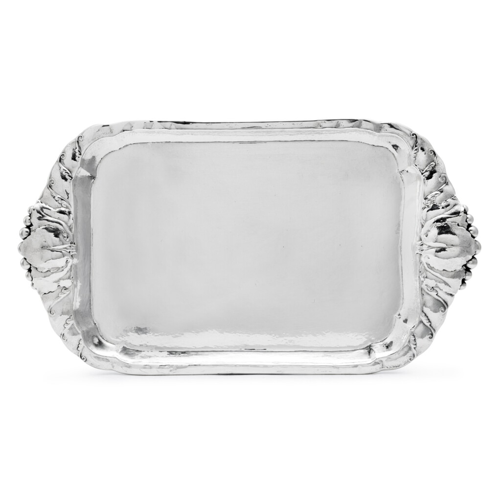 View full screen - View 1 of Lot 180. An American Silver Tray, Peer Smed, Brooklyn, NY, Dated 1931.