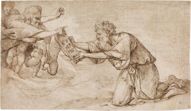 View full screen - View 1 of Lot 15. God the Father Handing the Ten Commandments to Moses.