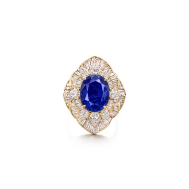 View full screen - View 1 of Lot 301. Sapphire and Diamond Ring / Pendant | 7.46克拉 天然「緬甸」未經加熱藍寶石 配 鑽石 戒指 / 掛墜.