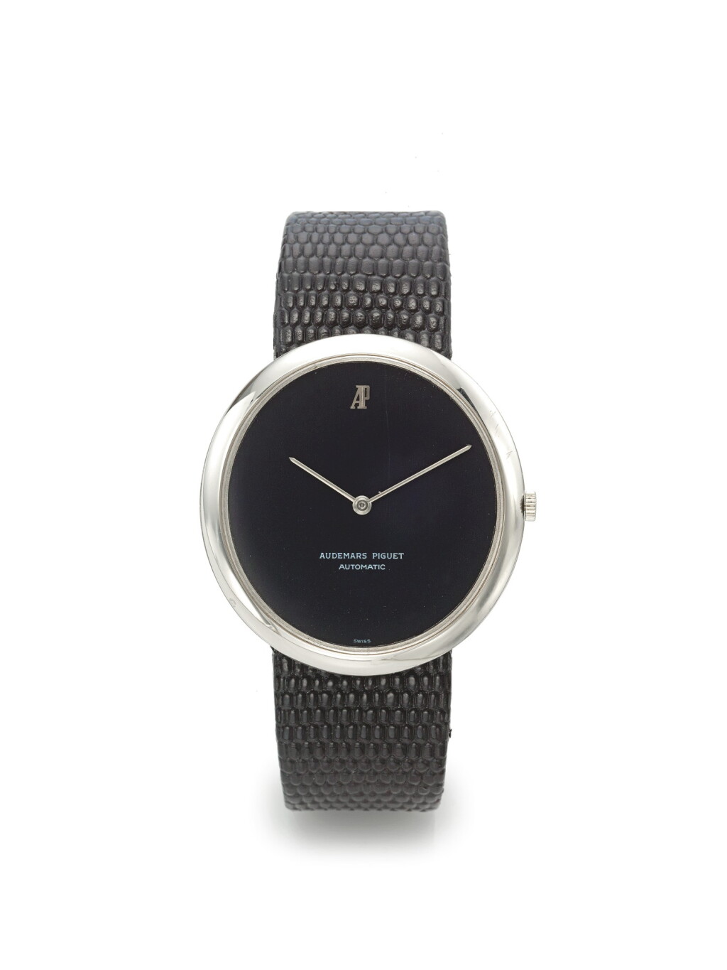 View full screen - View 1 of Lot 45. AUDEMARS PIGUET | REF 5460BC, A WHITE GOLD OVAL AUTOMATIC WRISTWATCH CIRCA 1975.