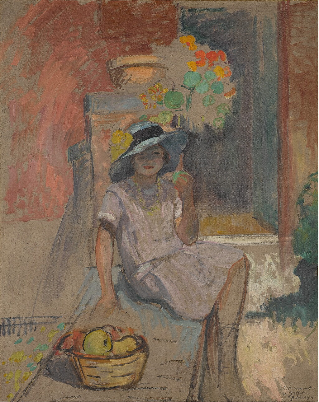 View full screen - View 1 of Lot 180. Nono assise dans un jardin.