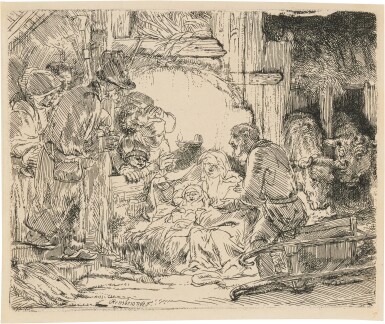 View full screen - View 1 of Lot 526. The Adoration of the Shepherds: with the Lamp (B., Holl. 45; New Holl. 279).