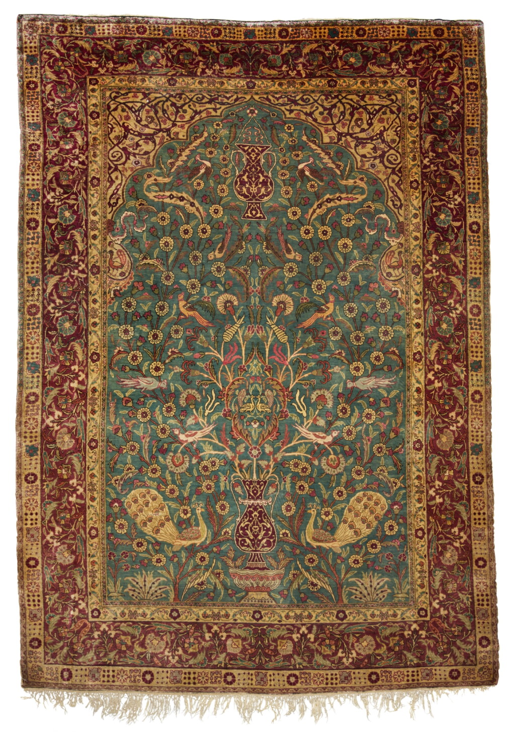View full screen - View 1 of Lot 25. An Istanbul silk prayer rug, Turkey, early 20th century.