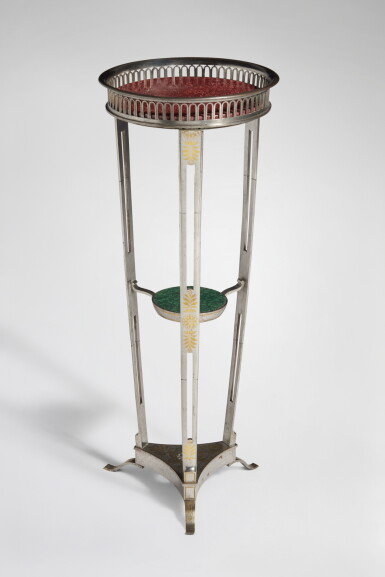 View full screen - View 1 of Lot 723. A Directoire Steel and Porphyry Guéridon by Huot Fils, Paris Circa 1795.