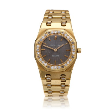 View full screen - View 1 of Lot 553. Gold and Diamond 'Royal Oak' Wristwatch.
