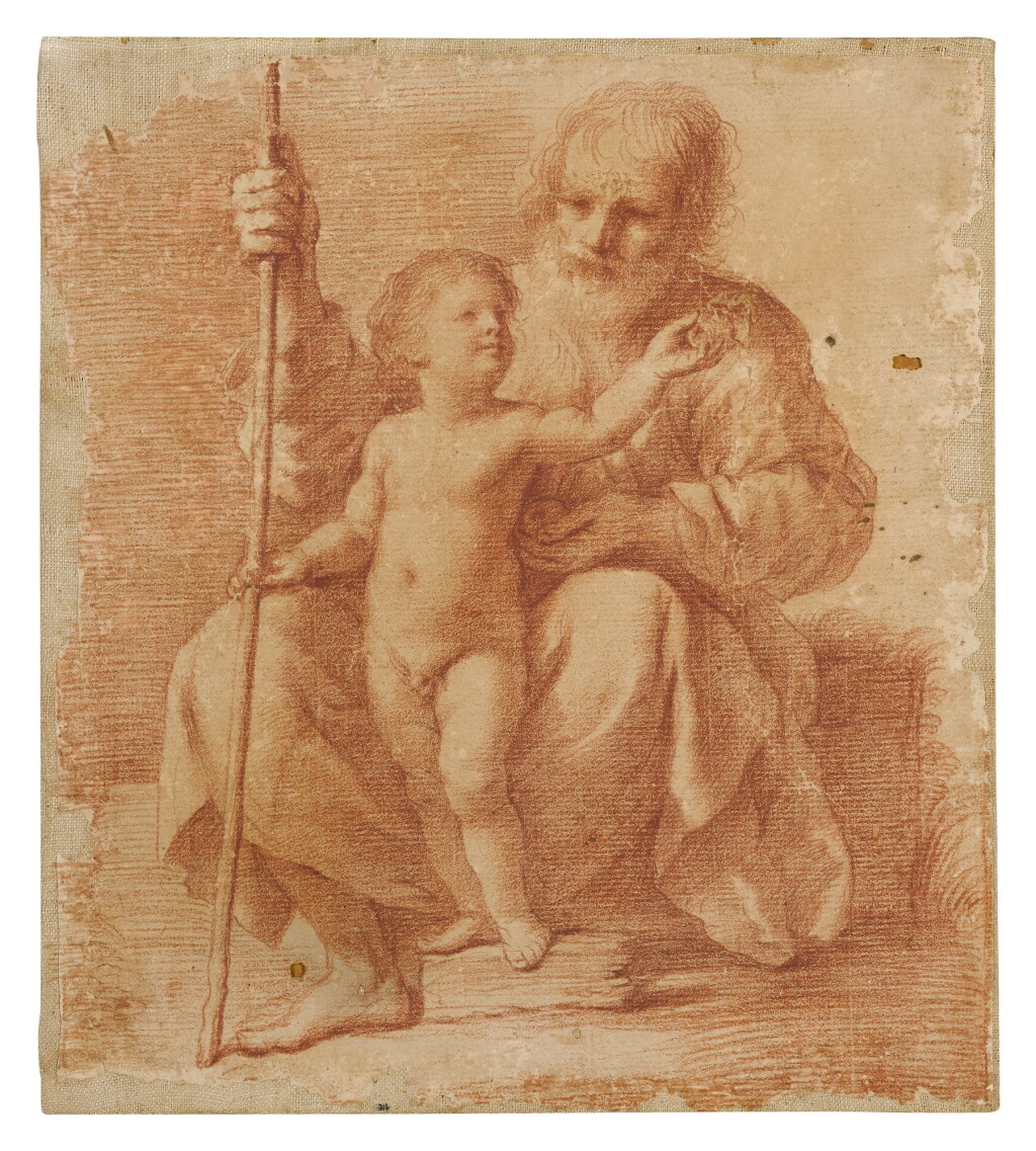 View full screen - View 1 of Lot 541. GIOVANNI FRANCESCO BARBIERI, CALLED GUERCINO | THE CHRIST CHILD WITH ST. JOSEPH.