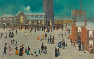 View full screen - View 1 of Lot 115. Going to Church on a Cold and Frosty Evening.