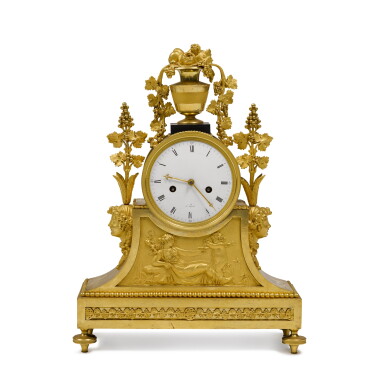 View full screen - View 1 of Lot 14. A Directoire Gilt-Bronze Mantel Clock, Circa 1800.
