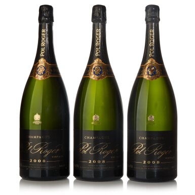 View full screen - View 1 of Lot 614. Pol Roger, Brut 2008 (3 MAG).