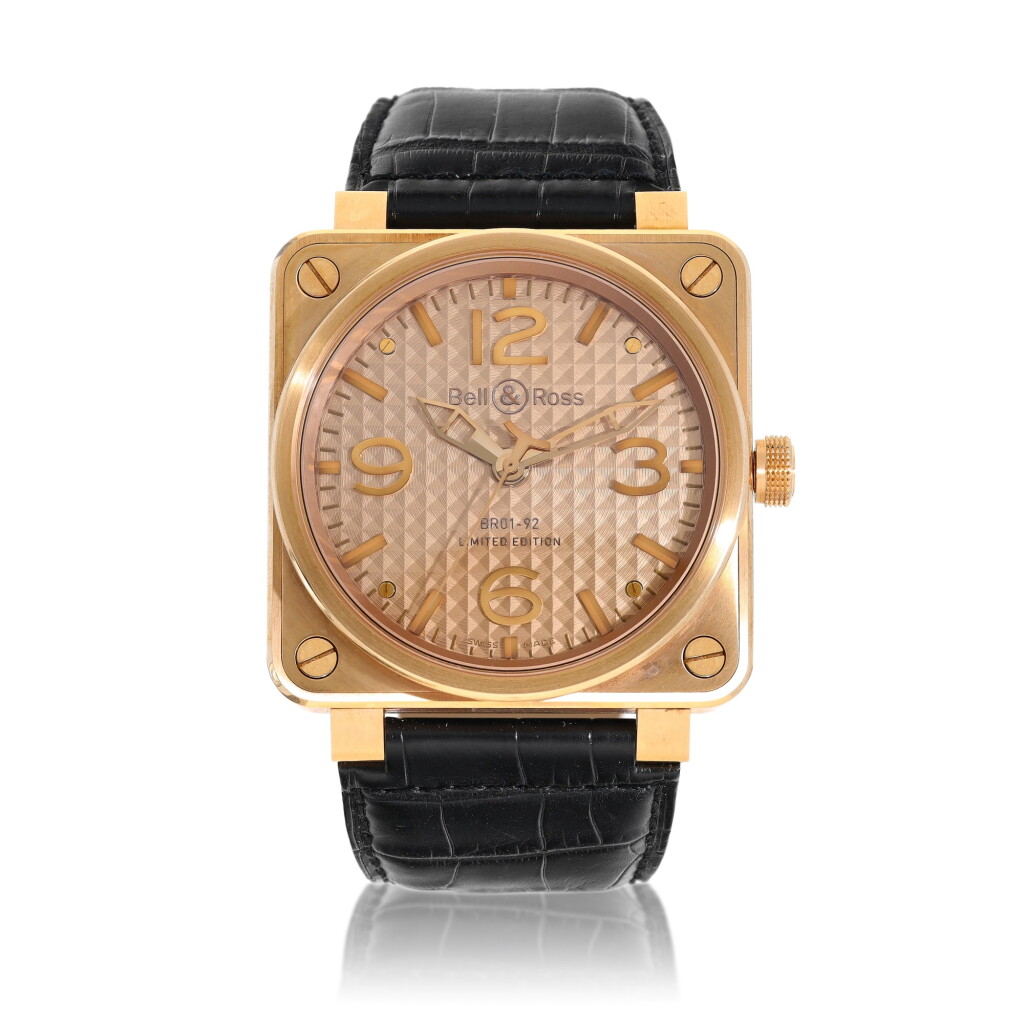 View full screen - View 1 of Lot 9315. Bell & Ross | Gold Ingot, Reference BR01-92-R, A limited edition pink gold wristwatch, Circa 2015 | Gold Ingot 型號BR01-92-R 限量版粉紅金腕錶,約2015年製.