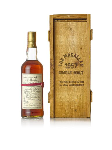 View full screen - View 1 of Lot 6013. The Macallan Red Ribbon 43.0 abv 1957 (1 BT).