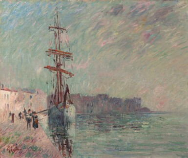 View full screen - View 1 of Lot 208. Voilier dans le port de Ferrière, les Martigues.