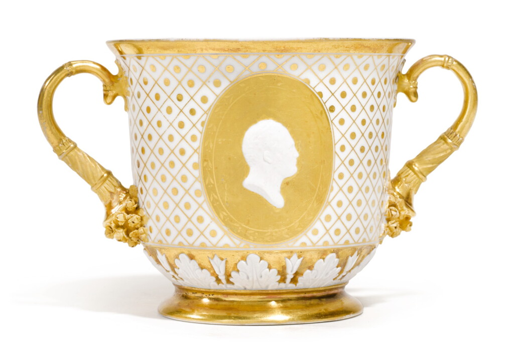 View full screen - View 1 of Lot 259. A TWO-HANDED PORCELAIN CUP, PROBABLY IMPERIAL PORCELAIN FACTORY, ST PETERSBURG, CIRCA 1820.