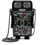 Limited Edition Black Lucite, Crystal and Imitation Pearl Robot Silver Hardware, 2017-18