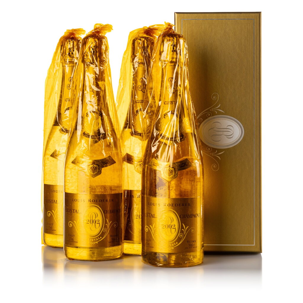 View full screen - View 1 of Lot 195. Louis Roederer, Cristal Brut 2002 (4 BT).