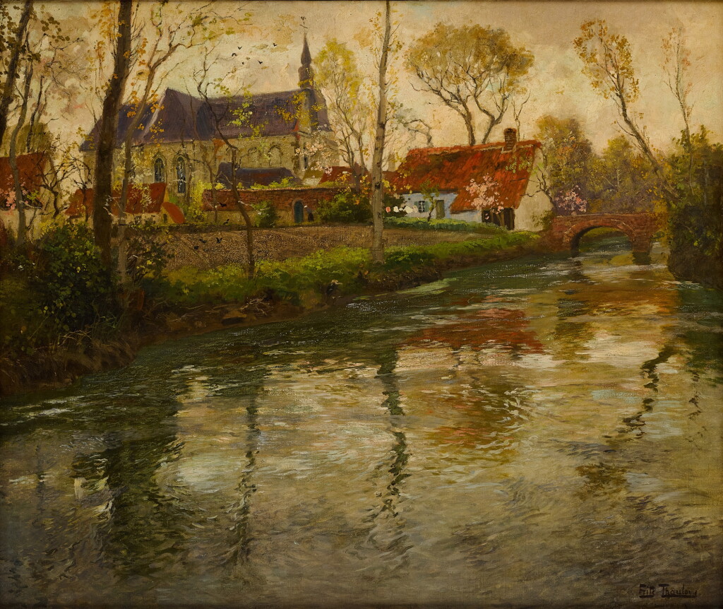 View full screen - View 1 of Lot 235. A River Landscape with a Church Beyond.