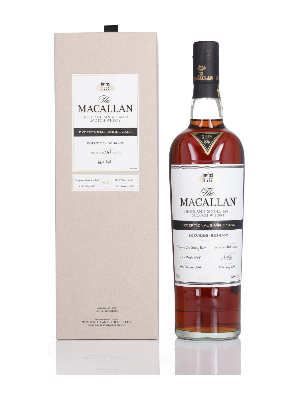 View full screen - View 1 of Lot 28. The Macallan Exceptional Single Cask 2017/ESB-5234/09 66.1 abv 2005 (1 BT 75cl).